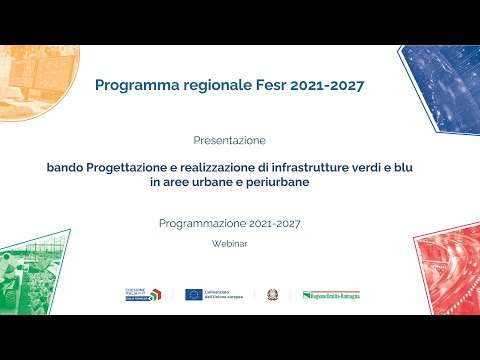 Webinar di presentazione del bando Progettazione e realizzazione di infrastrutture verdi e blu